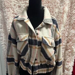 Ashley By 26 International Cream and Pink Teddy Jacket